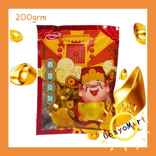 

Naraya Coklat yuan bao/ Coklat koin emas/ Permen New Year 200grm