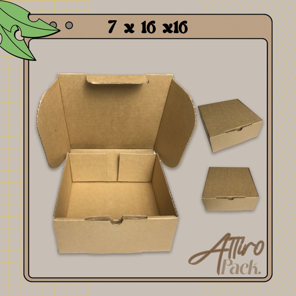 

Attiro Pack Kardus Packing Gift Box 16x16x7CM Ecer Die Cut Dus Kotak Persegi Tebal