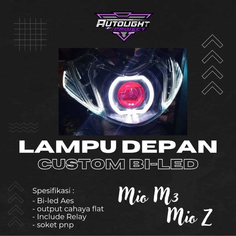 lampu depan utama yamaha mio m3 mio z custom biled aes