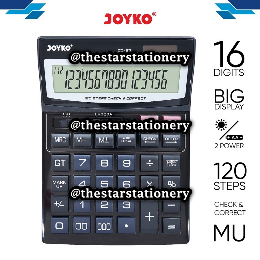 

(1 Biji) GROSIR Kalkulator Joyko CC-57 16 Digits Check Correct / Calculator Joyko CC57 16 Digits Check Correct /Joyko CC 57
