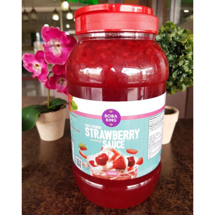 

Super Sale Strawberry Jam selai Strawberry strawberry sauce merk boba king 23kg