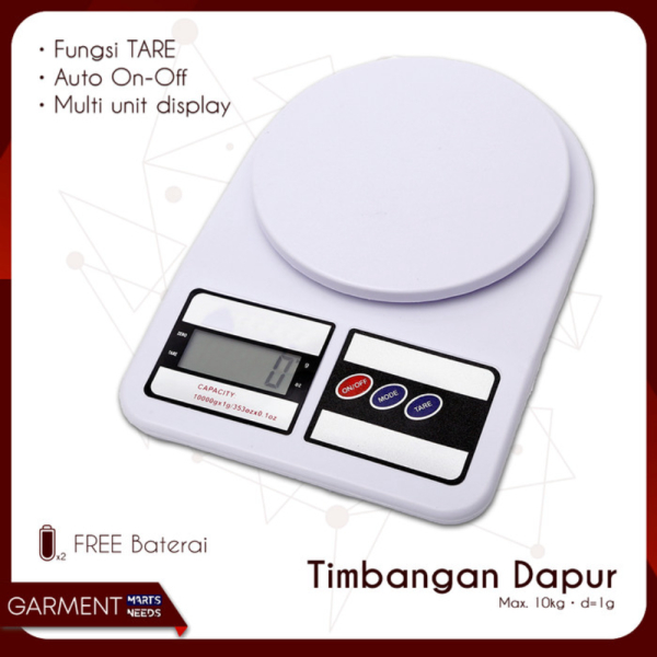 Dijual Timbangan Dapur Digital Kue 10kg Kitchen Scale Surabaya - Putih Berkualitas