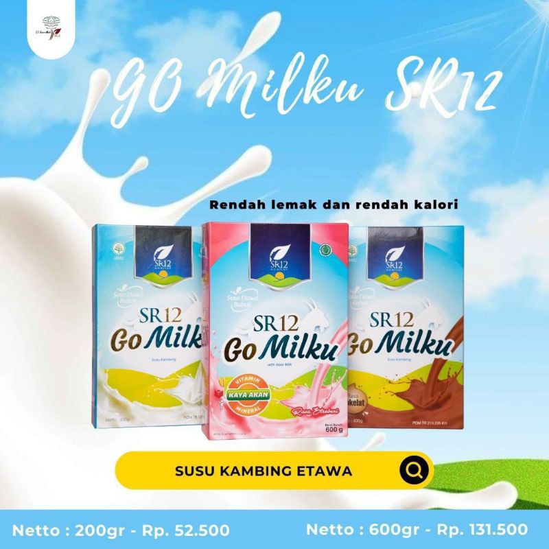 

GO MILKU SR12/SUSU KAMBING ETAWA/BPOM KAYA MANFAAT