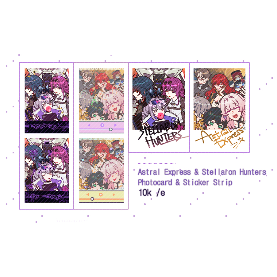 

Honkai Star Rail - Astral Crew & Stellaron Hunters Photocard and Sticker Strip