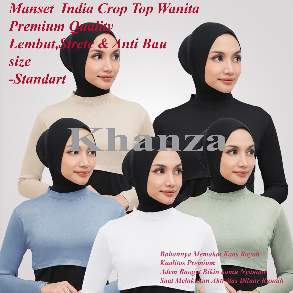 Manset India Manset Sambung Lengan Panjang Crop Top Setengah Badan