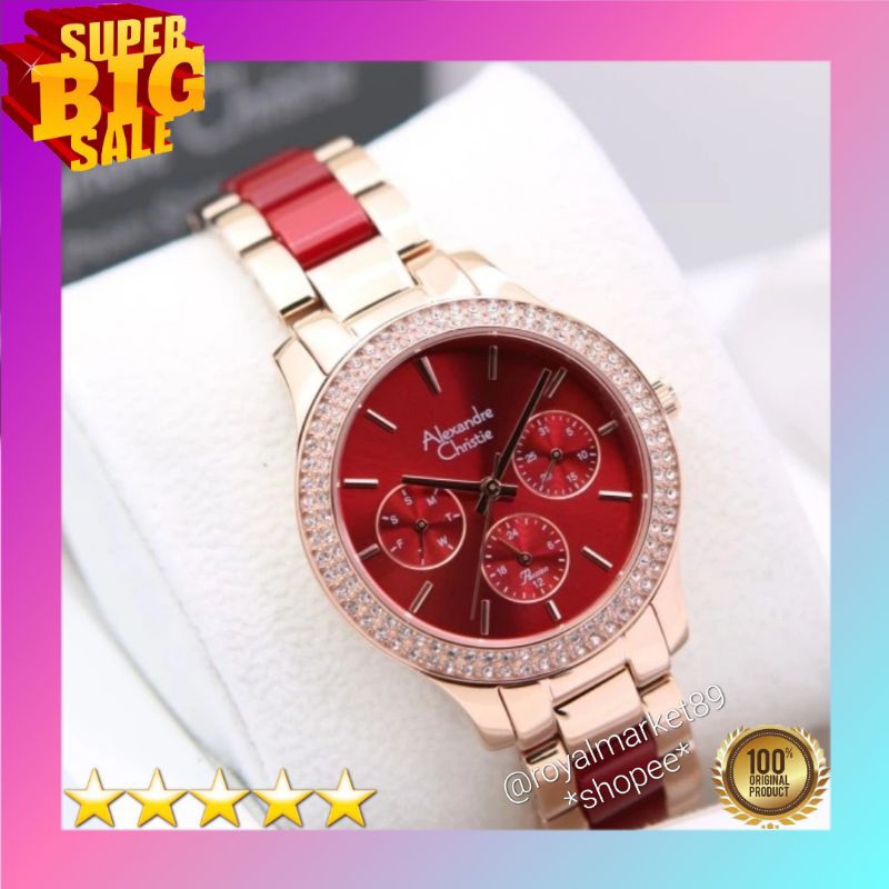 [WARNA LAIN GESER FOTONYA] ORI JAM TANGAN WANITA ALEXANDRE CHRISTIE MURAH RANTAI STAINLESS STEEL COM