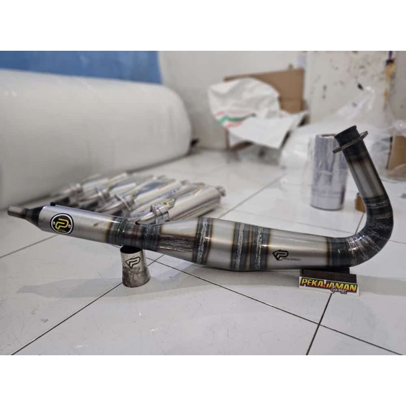 Knalpot RX King 3v3 Kolong Harian Kompetisi Bleyer Plat Galvanis Pekajaman Muffler