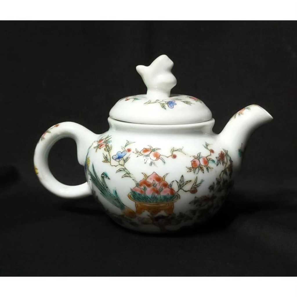 teko teh keramik bulat family rose cina vintage antik