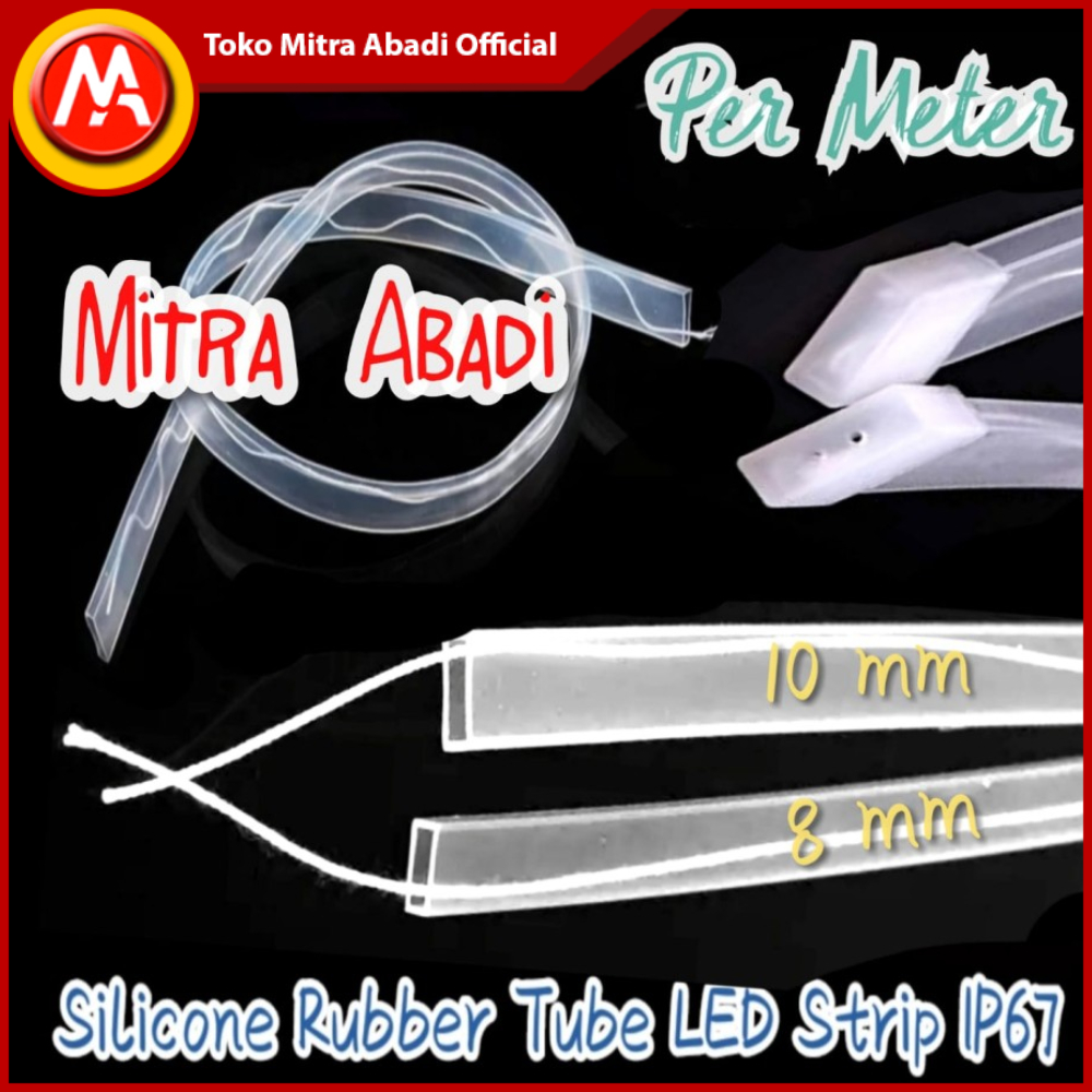 Selongsongan Karet Silicone Tube Tipis LED Strip IP67 Per Meter