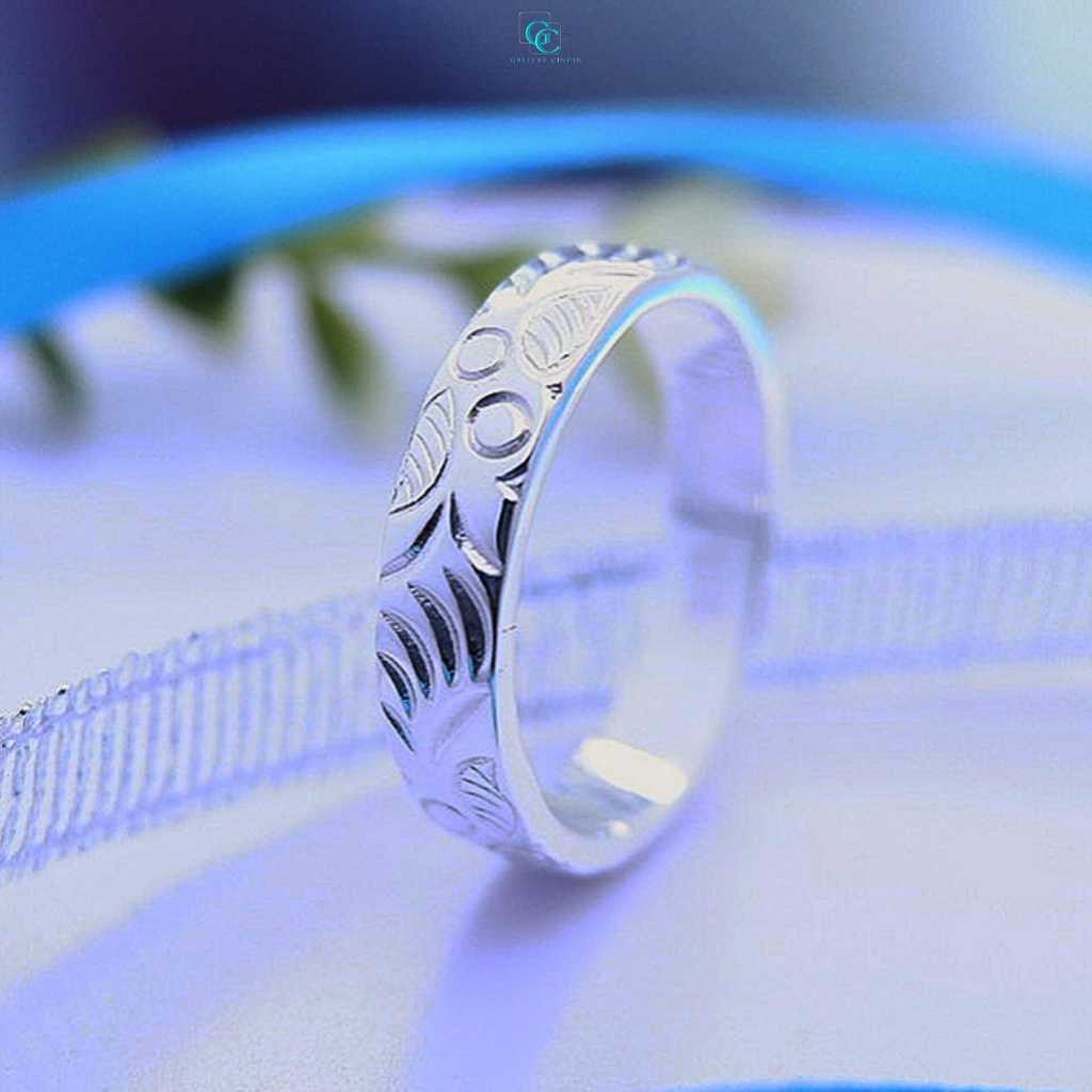 Cincin nikah pria perak kawin tunangan ukiran 119