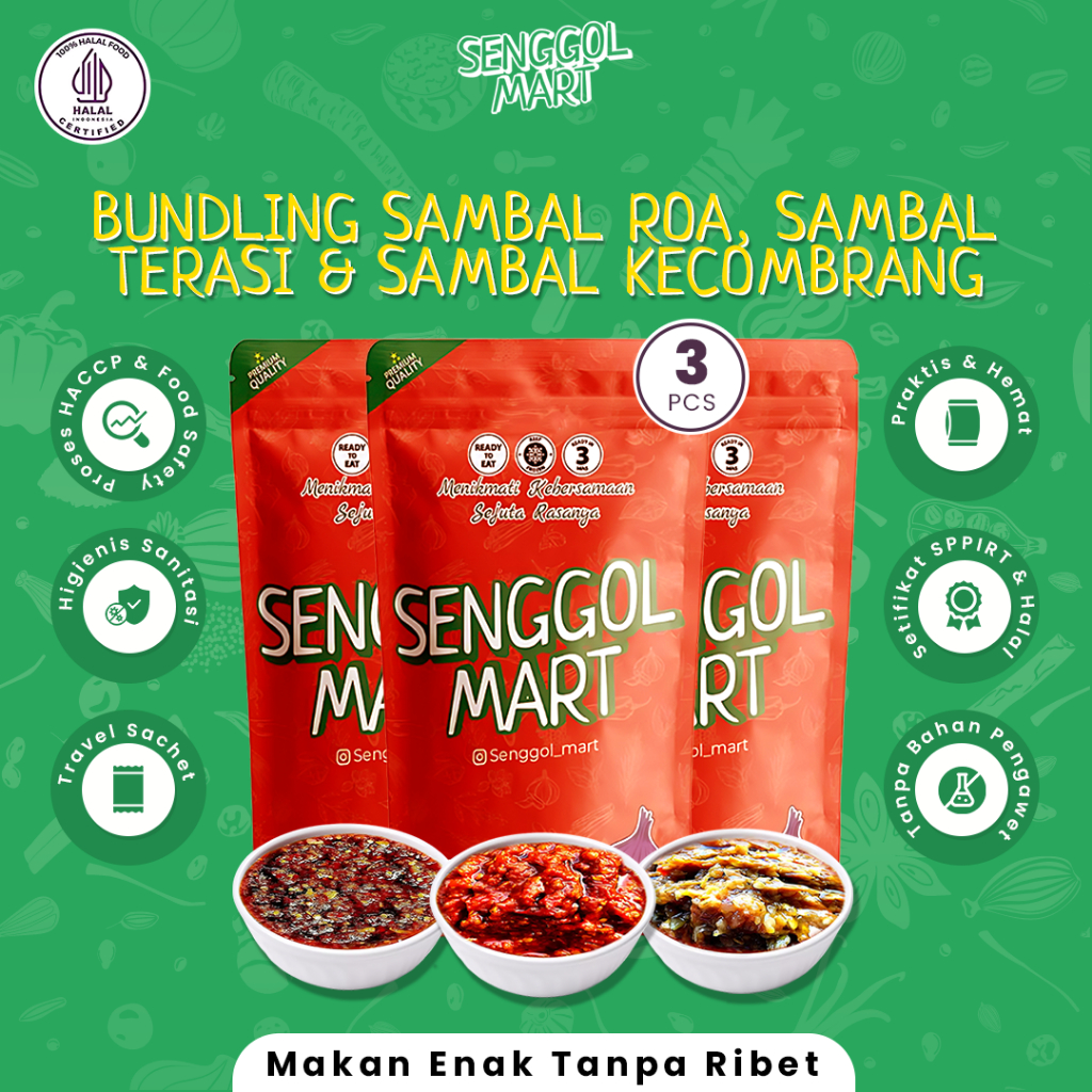 

Paket Bundling Sambal Ikan Roa Prawn Terasi Kecombrang Bali Praktis Halal Sambel Pedas Segar Siap Makan Senggol Mart