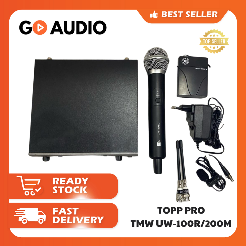 TOPP PRO | Mic Wireless Karaoke TMW U2 100R | Mic tanpa Kabel