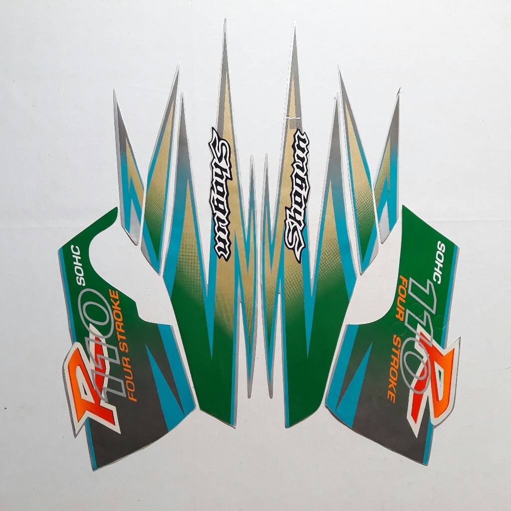 Striping stiker lis body motor suzuki Shogun 2000 silver