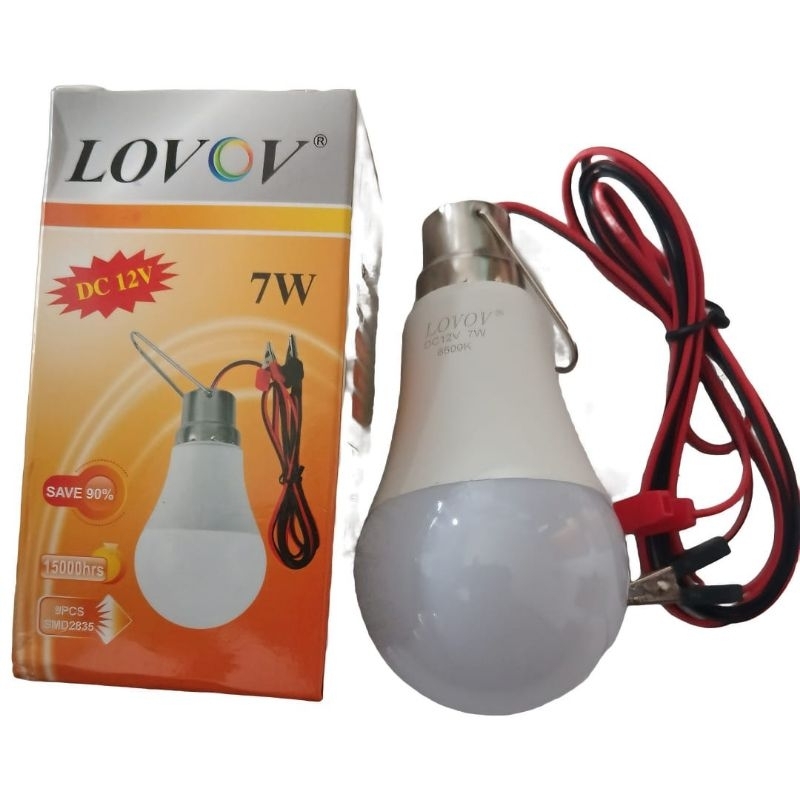 Bohlam Lampu Led Aki Dc 12V + Kabel Jepit Aki Lampu Jepit Aki Lovov