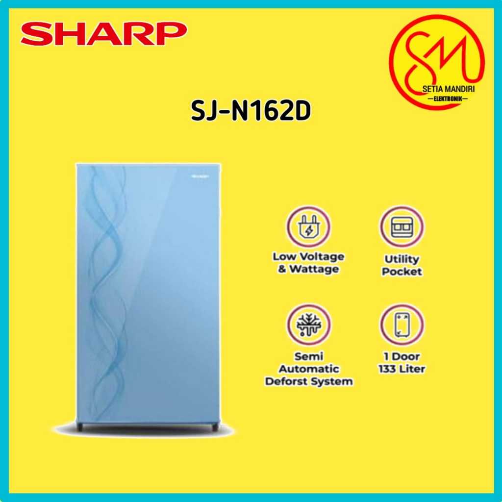 SHARP Kulkas 1 Pintu SJ-N162D AB/AP/AS Kirei III Aurora Series [133L]