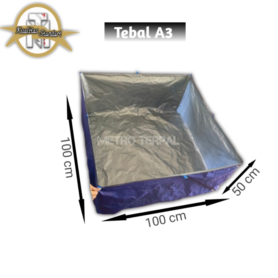 Kolam Terpal 100x100x50cm Tebal A3