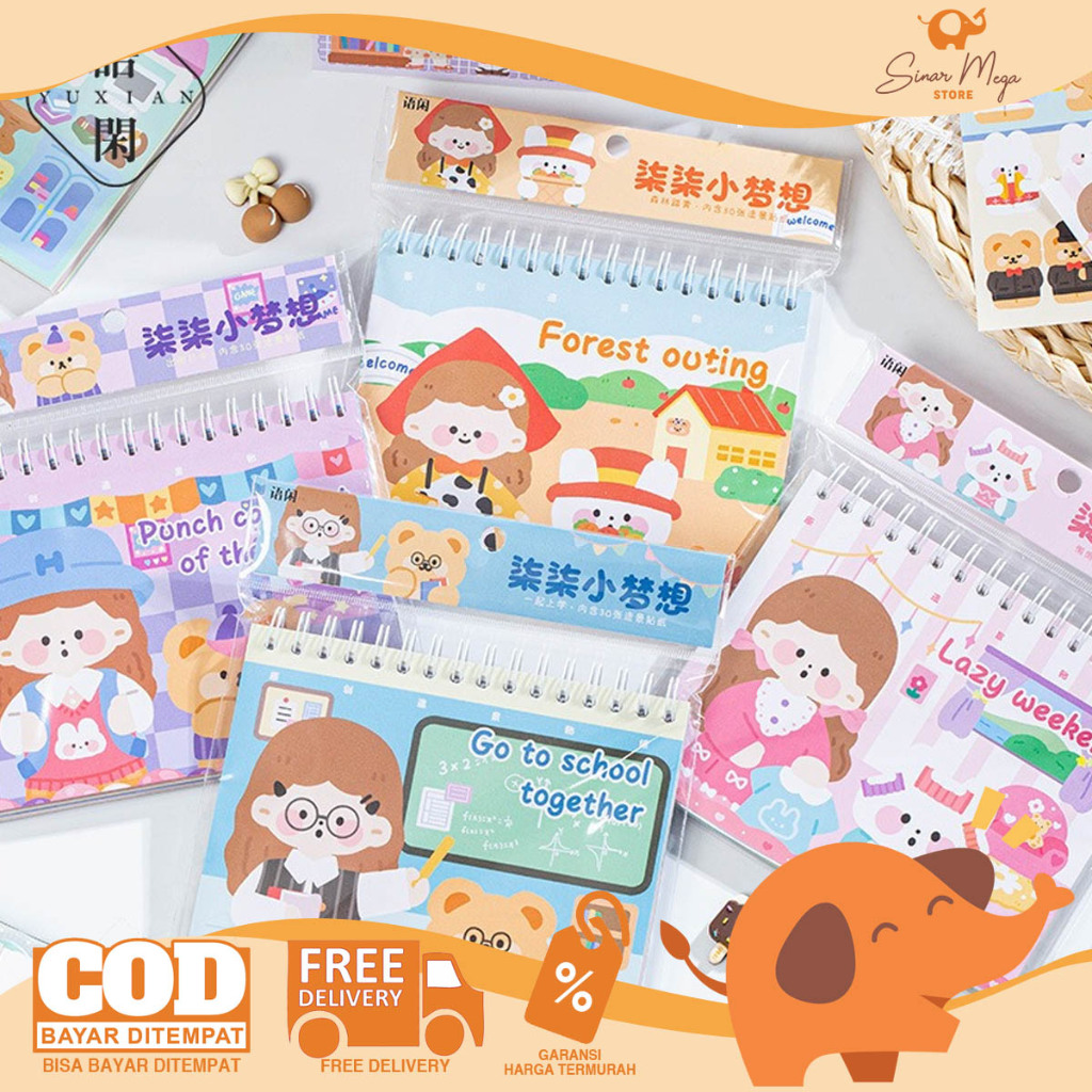 

Chichi Little Dream Activity Sticker Book / Stiker Book Set DIY Deco Stickers Karakter Lucu