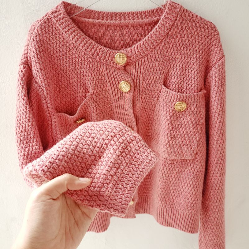 GINA Cardigan Pink Guava Cardigan
