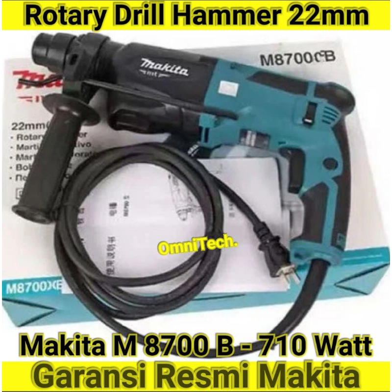 Mesin Bor Bobok Beton Rotary Hammer Dril SDS Plus 22mm M8700 Makita M 8700 Garansi Resmi