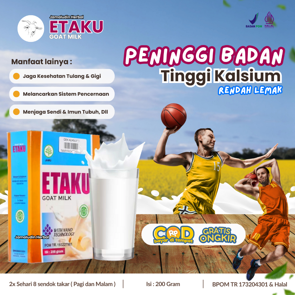 

Susu Peninggi Badan 1-25 Tahun - Susu Kambing Walatra ETAKU ORIGINAL - Meninggikan Tubuh Anak dan Orang Dewasa Buat Peningkat Tinggi