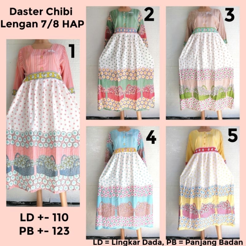 Daster Chibi Lengan 7/8 HAP Adem Busui Friendly BU TEJO BOF