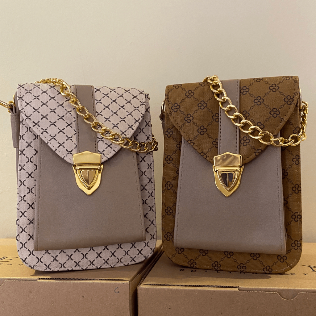 [SELVA BAG] Tas Selempang Cewek Tali Rantai + Gratis Dompet | Tas Hp Imut Kulit Sintetis Murah Bange