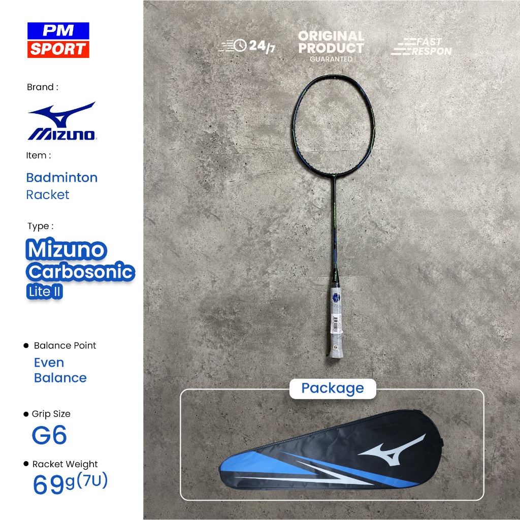 RAKET BADMINTON / BULUTANGKIS MIZUNO CARBOSONIC LITE III