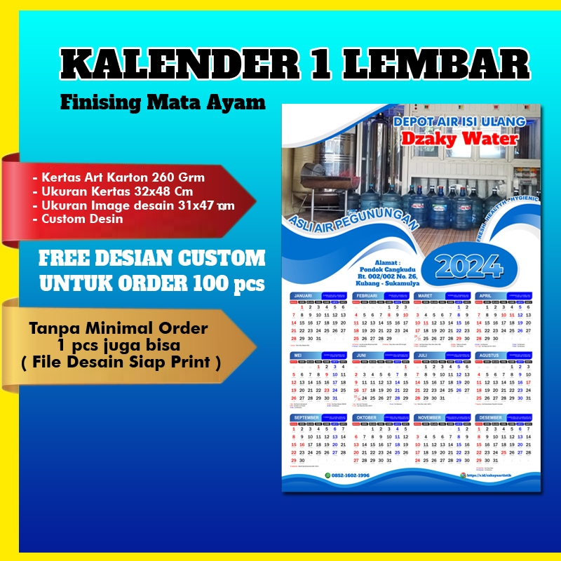 KALENDER - kalender poster - kalender dinding - kalender 2024 custom desain template KOLASE FOTO ( t