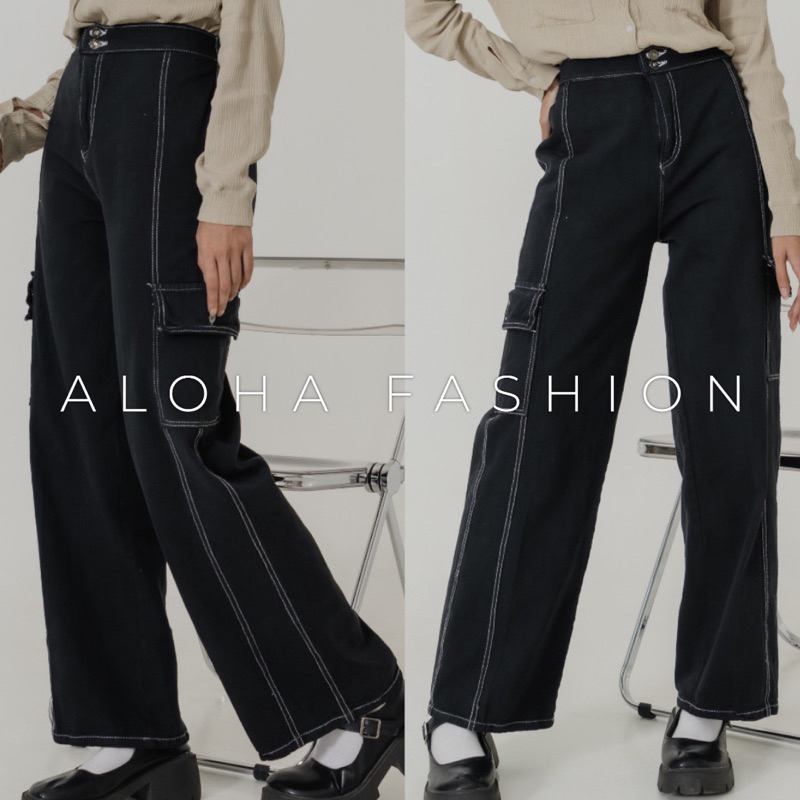 AF - 804 | Celana Jeans List | Celana Jeans Korean Style Wanita | Celana Jeans Highwaist Wanita