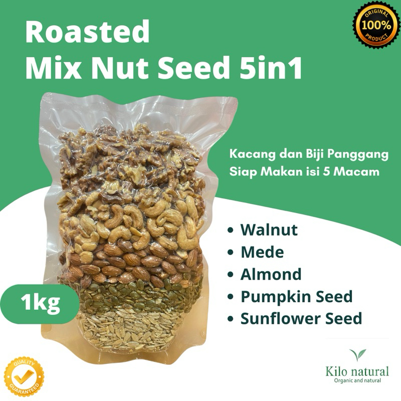

1kg Mix Nut Seed Roasted 5in1 -1kg / Kacang Biji Panggang 5 Macam 1kg