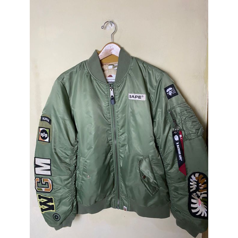 jacket bomber bape x alpha industries