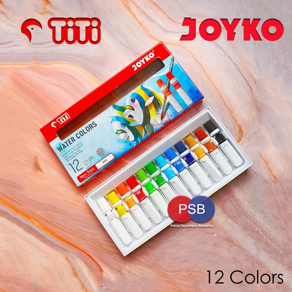

el Keren Titi Joyko Water color 12 colors cat air Titi Joyko 12 warna 9Q