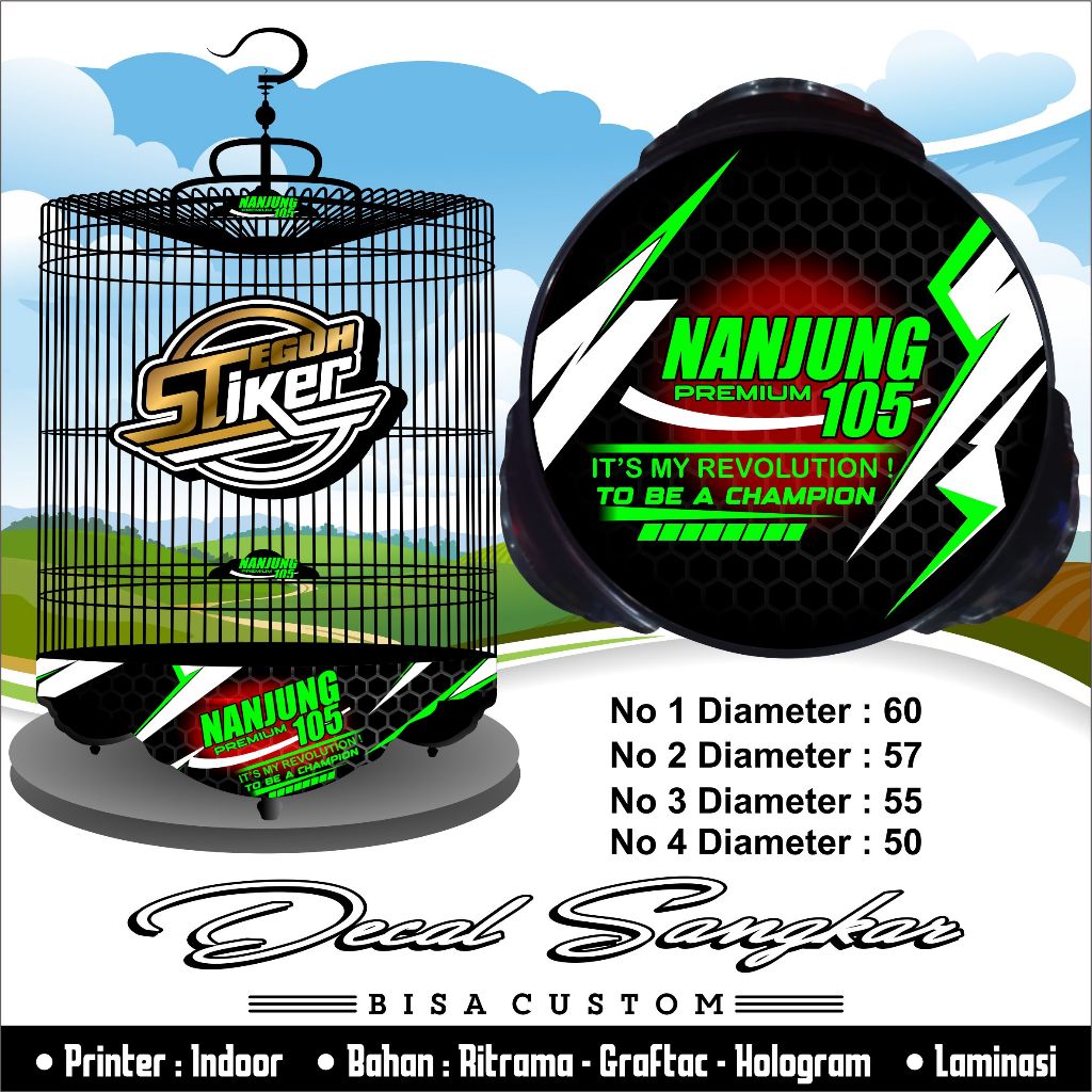 Stiker Sangkar Murai Nanjung 105