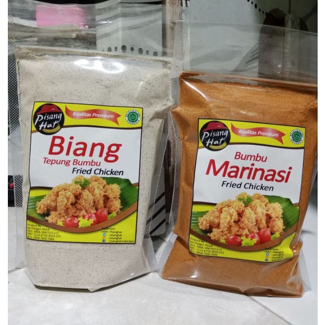 

Bestseller paket biang tepung 5gr dan bumbu Marinasi 5gr ayam goreng fried chicken