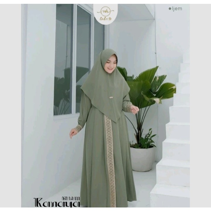 Gamis syari kanaya set khimar wanita dewasa jumbo busui terbaru
