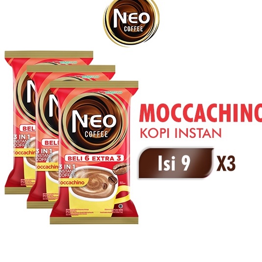 

Neo Coffee Kopi Instan Moccachino Pack 2 gr isi 6 3 pcs x3