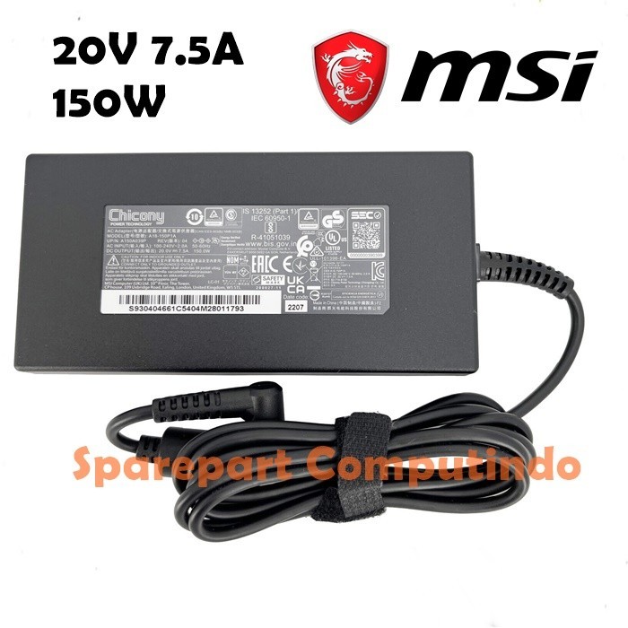 Adaptor Charger MSI Katana GF76 GF66 WF66 Bravo 15 BSDD Crosshair 17