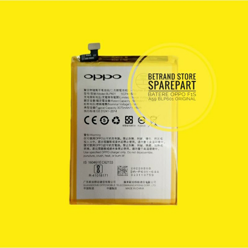 Baterai Oppo F1s BLP601 Battery Batre Oppo A1601 BLP-601 batrai ME