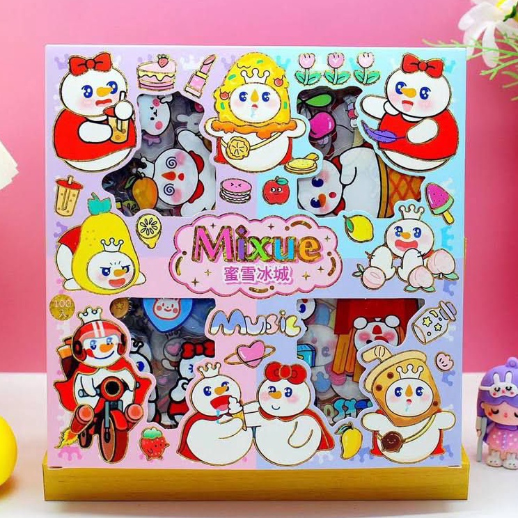 

Laris Sticker Lucu Viral Mixue Rainbow Stiker Label Hp Buku Diary Isi 1Pcs