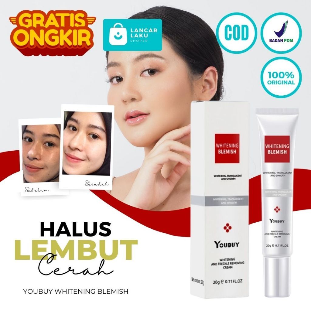 BPOM Flek Whitening Blemish - Salep Flek Hitam Membandel Crem Krim Pemutih Wajah Glowing Cepat 3 Har