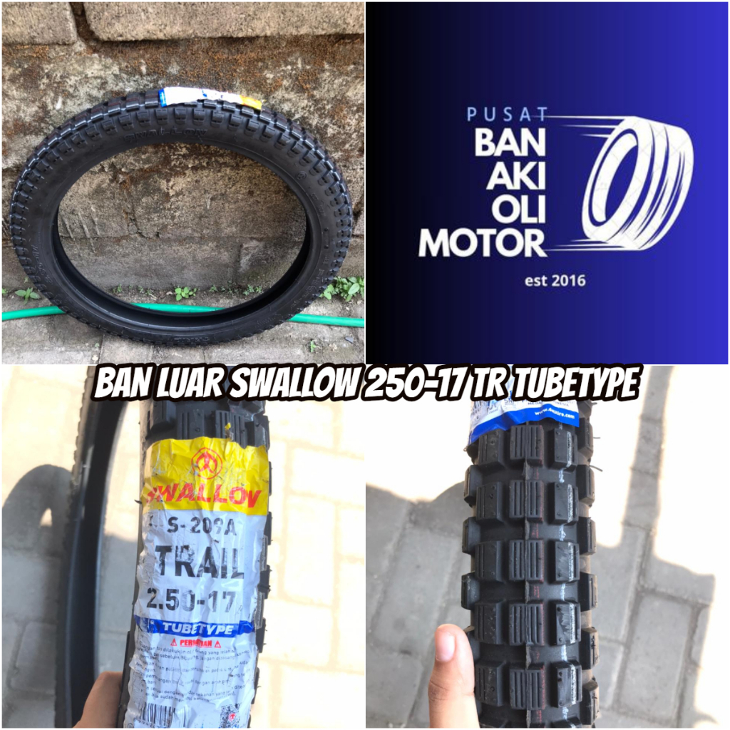 BAN LUAR SWALLOW 250-17 MOTOR TRAIL TUBETYPE || BAN LUAR BEBEK / TRAIL SWALLOW 250-17 TUBETYPE