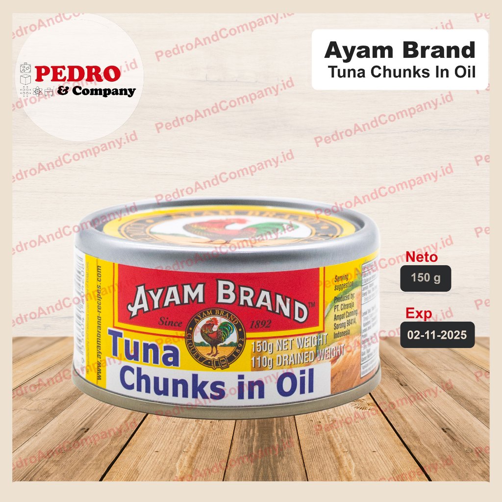 

Ayam brand tuna chunks dalam minyak in oil 150 gram - canned tuna