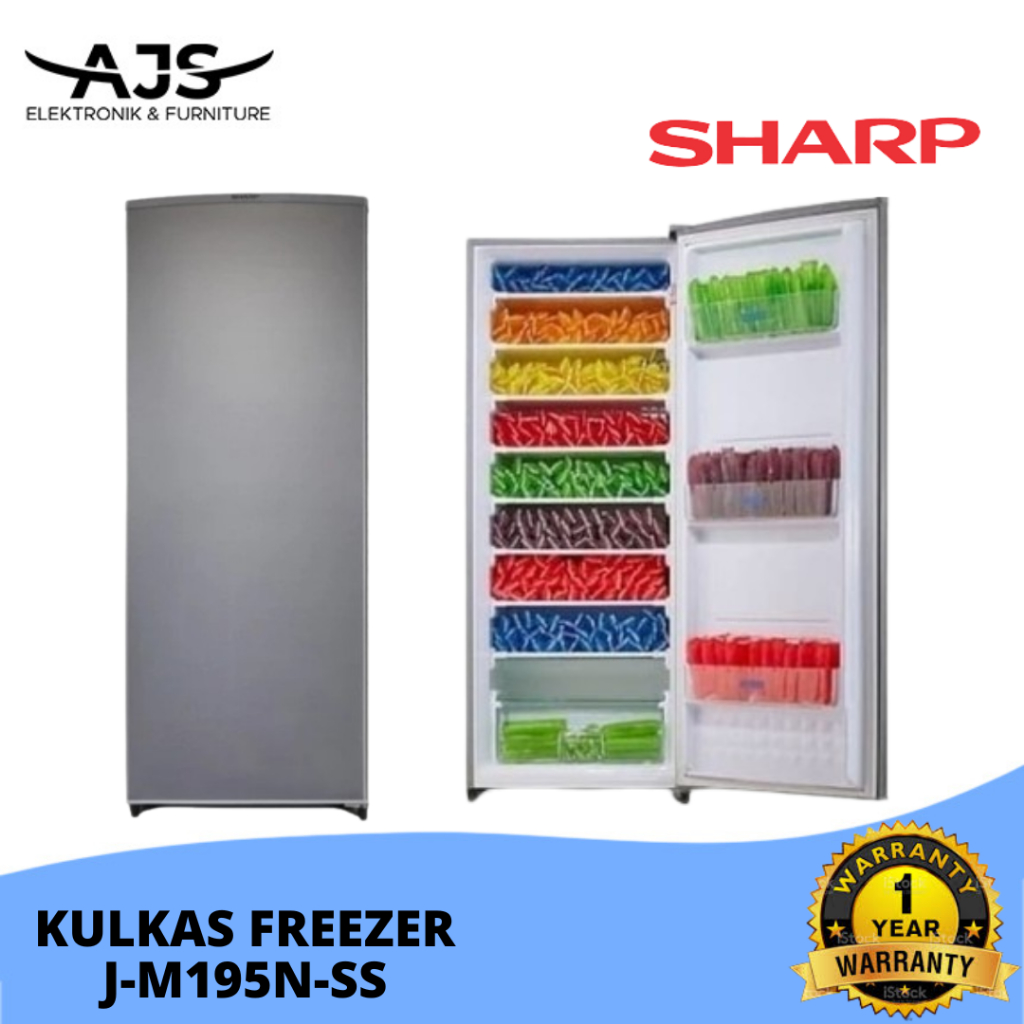 Sharp Freezer Es Batu 8 Rak FJM 195 / FJ-M195N-SS / FJM195 / FJM 195N