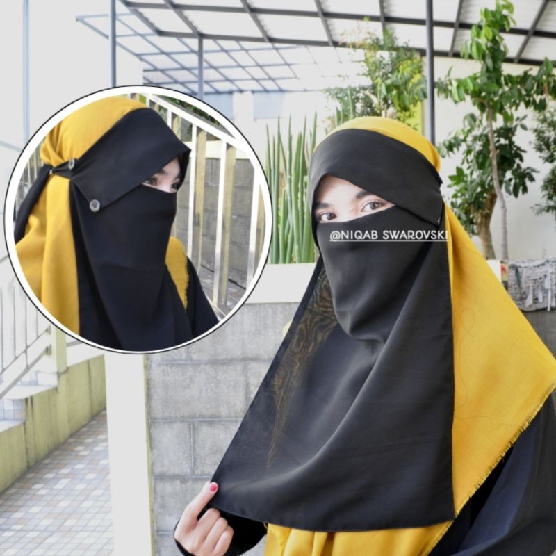 Cadar Niqab Milaya Poni Kancing/Niqab Milaya hias kancing 29 warna terlengkap/Cadar niqab kancing te