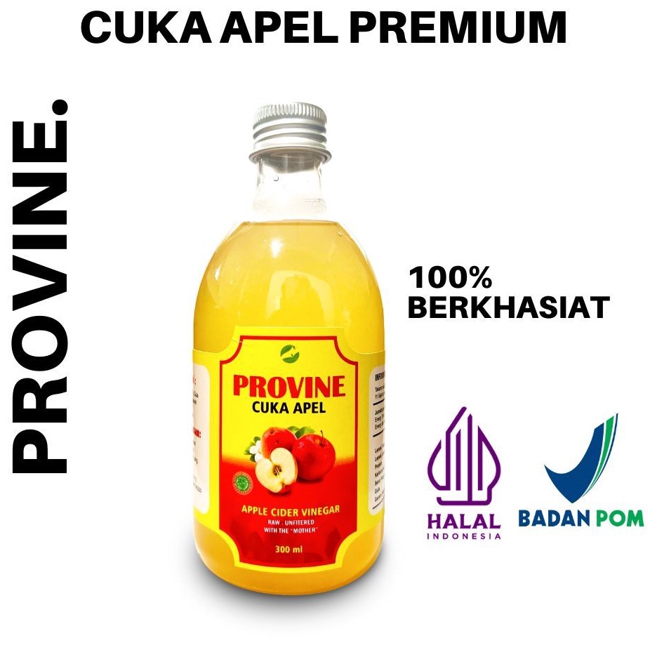 

DISKON PROVINE CUKA APEL PREMIUM HALAL BPOM Apple Cider Vinegar Premium With Mother
