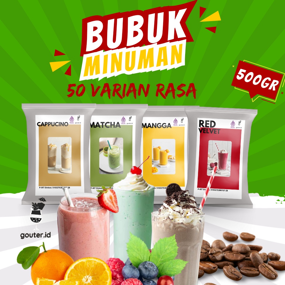 

PAKET LENGKAP BUBUK MINUMAN RASA 5GR SERBUK MINUMAN ANEKA RASA BUBUK MINUMAN KEKINIAN MINUMAN INSTAN