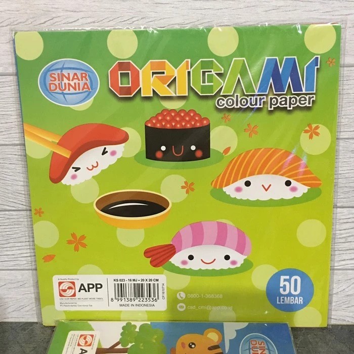

Kertas Lipat Warna SIDU Kertas Origami Sinar Dunia Ukuran 20×20 Cm Per Pak Isi 50 lembar