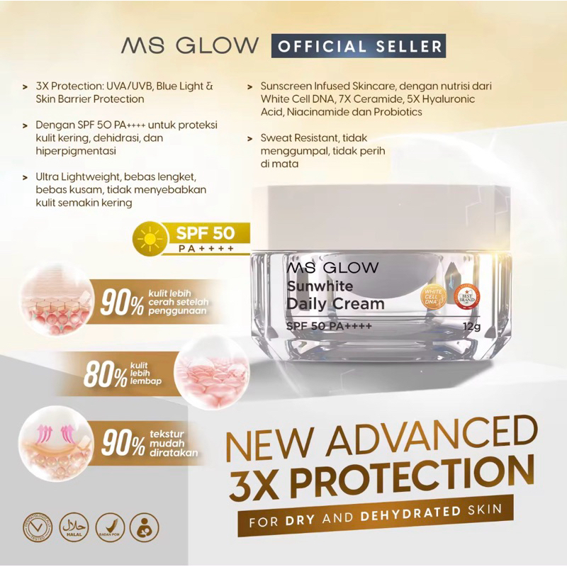 Ms Glow SunWhite SunGlow Cream Siang