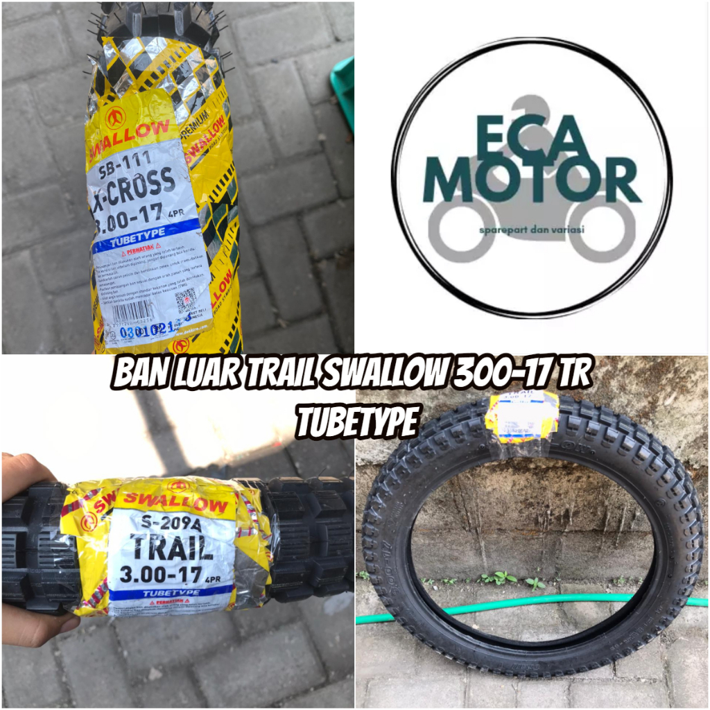 BAN LUAR SWALLOW 300-17 TR // XCROSS TUBETYPE || BAN LUAR MOTOR RING 17 SWALLOW 300-17 TUBETYPE