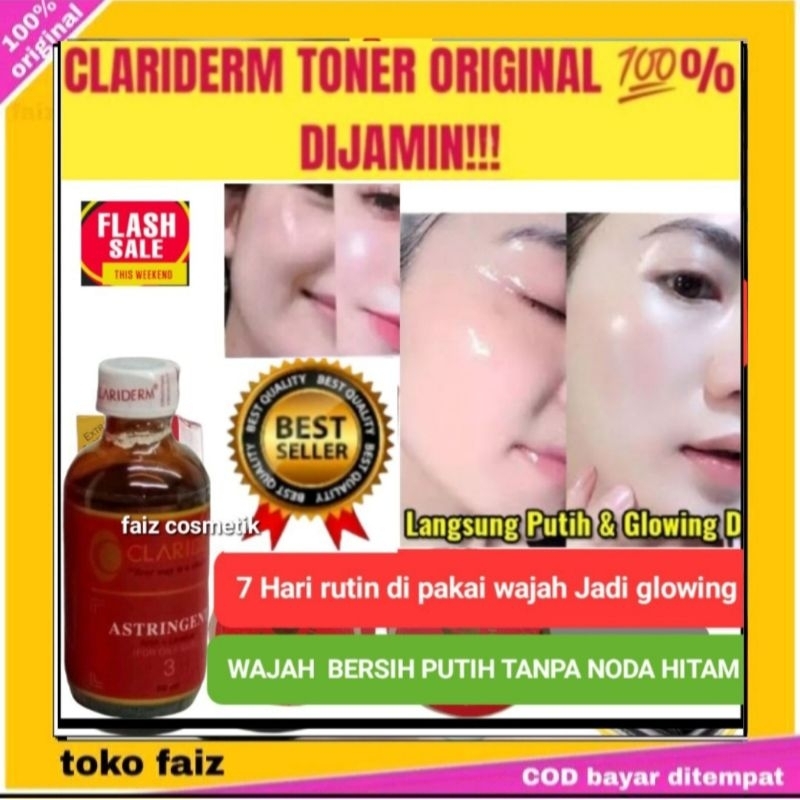 Clariderm Toner Asli 100% ORI// Toner Oren R D L asli Plihipina